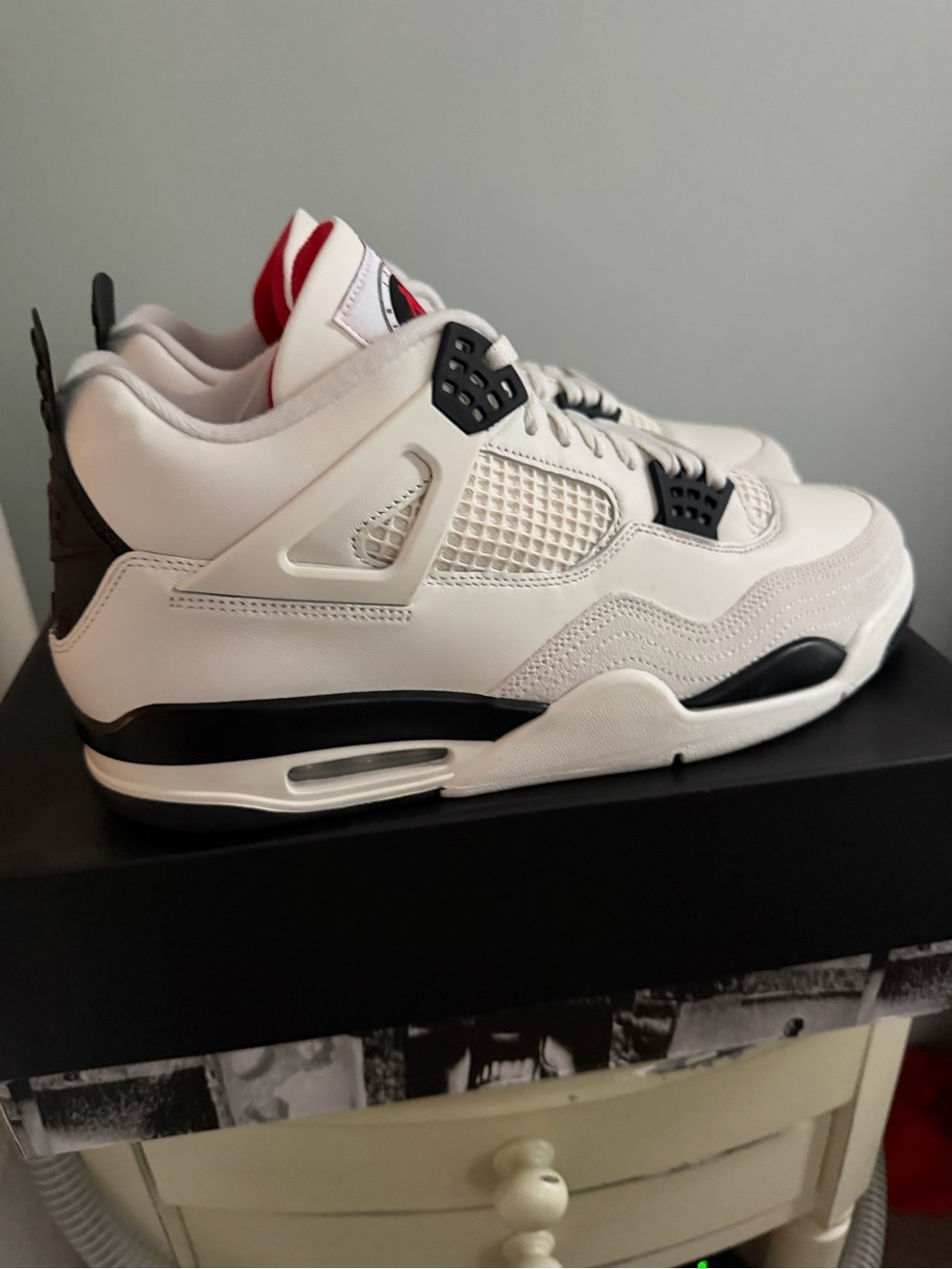Jordan Men’s Athletic Shoes White Black Red Accents